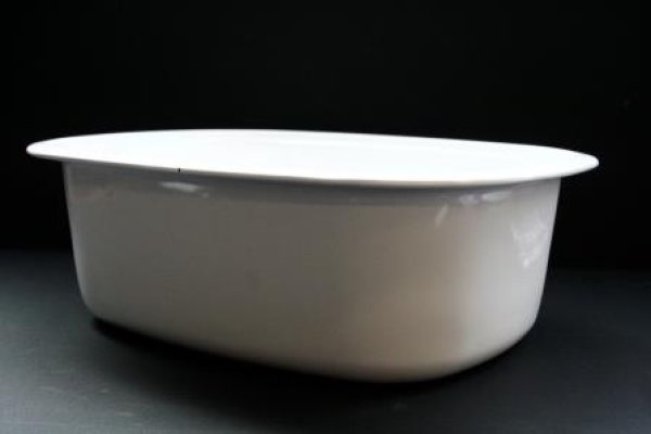 画像3: 野田琺瑯 楕円型 洗い桶　 (3)