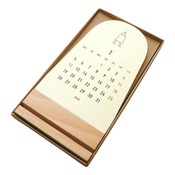 画像2: 【2026】 ダイカット卓上カレンダー　Papyrus　（木製スタンドタイプ） (2)