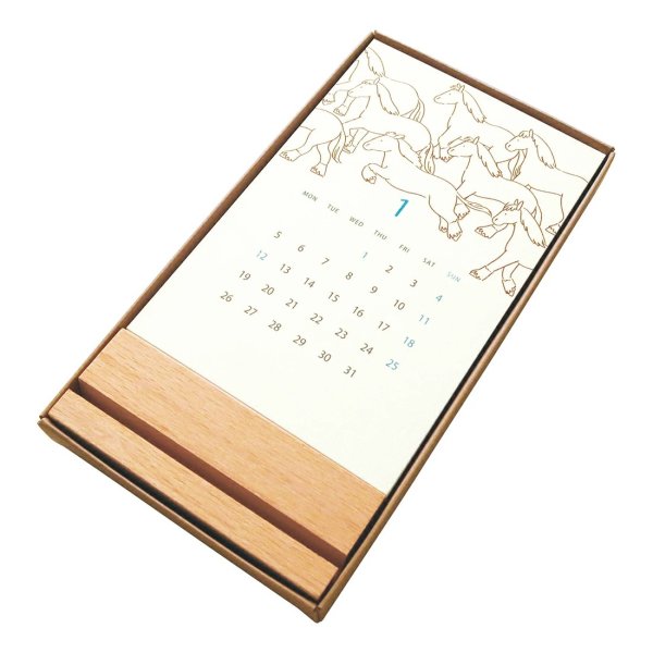 画像2: 【2026】 卓上カレンダー　Ah la la　（木製スタンドタイプ） (2)