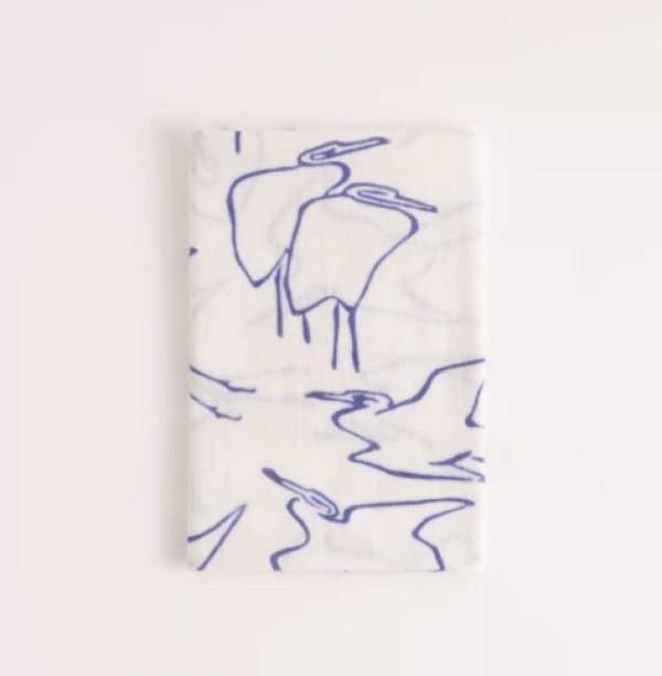 画像1: 【かまわぬ】いきもの図譜てぬぐい 白鷺 (1)